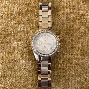 Fossil gold studded watch